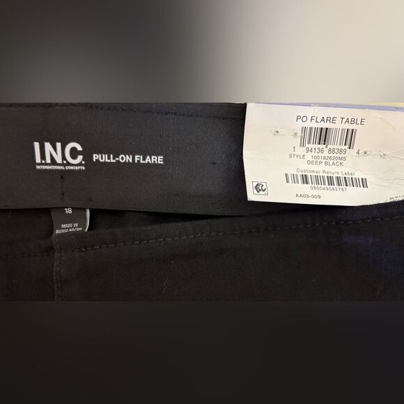 NWT INC International Concepts Black Flare Pants 18 - Picture 4 of 4